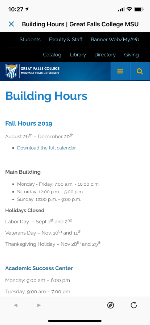 building hours