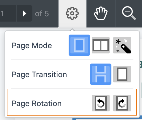 Page rotation options